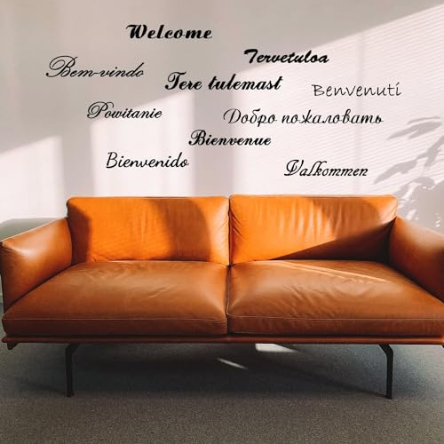 Welcome Vinyl Wall Stickers - Front Door Sign Sticker Decal 24 x 10