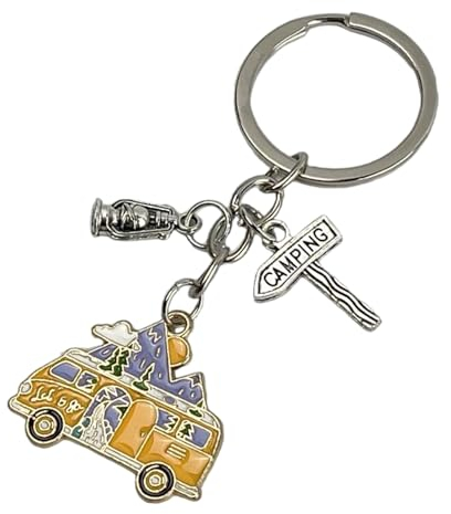 Porte-clés de camionnette Camper Voyage - Porte-clés pour voyageurs Camping, Camping... Accessoire pour amateurs du monde Camper, Vans, Campins, Campins, Camping... - Porte-clés unisexe homme et