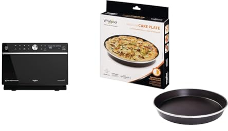 Whirlpool Microonde a libera installazione MWSC 9133 SB Supreme Chef Termoventilato & AVM280 Piatto Crisp a bordo alto (tortiera) per forno a microonde