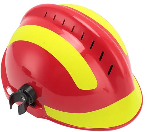 Schutzhelm, Schockresistenter Rettungshelm Verstellbarer Belüftungshelm Hitzebeständiger Rettungshelm Vielseitiger Bau-Sicherheitshelm für Industrie, Bauwesen (Rot)