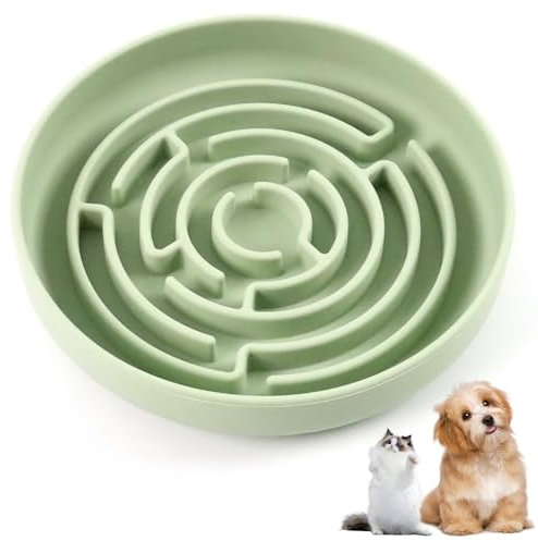 Anti Schling Napf Hund, Antischlingnapf Hunde, Anti Schling Napf Katze, Antischlingnapf Katze, Schlingnapf Hunde, Slow Feeder Hund, Antischlingnapf, Schlingnapf Katze(Matcha Grün)