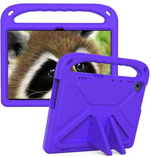 Funda para niños compatible con Huawei Mediapad T5 10 de 10.1 pulgadas 2018, funda protectora ligera de EVA a prueba de golpes, bonita funda para tablet con correa para el hombro (morado)