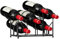Nuovoware Foldable Countertop Wine Rack, Wine Bottle Holder for 6 Bottles Holder, Carbon Steel Wine Shelf Organizer for Kitchen, Table, Bar, Cabinet, Wine Cellar, Black