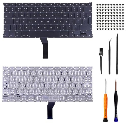 ZHUROUPU Teclado de Repuesto con diseño del Reino Unido para Macbook Air de 13 Pulgadas A1369 (Mediados de 2011) / A1466 (Mediados de 2012 a Mediados de 2017) con Tornillos para el Teclado