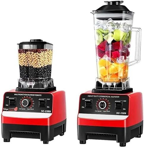 MZBDYYF Mixeur Blender Multifonctionnel 2L, 2000W 4 Lames Acier Inoxydable, Smoothie Fruits, Nettoyage Automatique, Transformation Aliments - 2-en-1 Blender