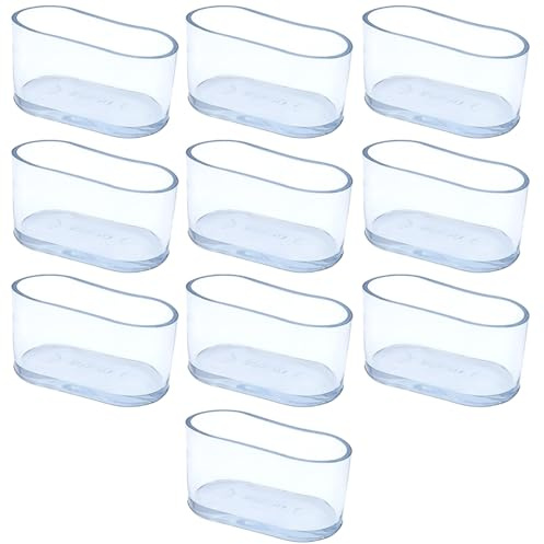 10 Stück 20x40mm Durchsichtige Ovale Stuhlbeinschoner aus Gummi, Kratzfeste Stuhlbeinkappen aus PVC, Möbelpolster Tischfußschoner Bodenschutz für Tisch Stuhl Schreibtisch