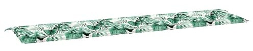 vidaXL Gartenbank-Auflage Blattmuster 200x50x4 cm Oxford-Gewebe