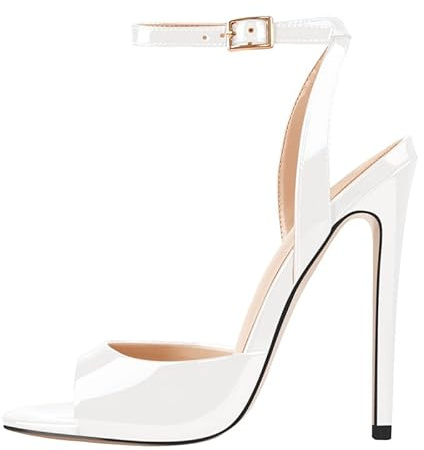 blingqueen Ankle Buckle Strappy Heels Sandals for Women Open Toe Stiletto High Heels