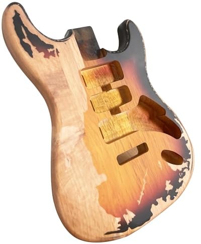 E-Gitarrenkörper ST Style Nitro Top Erlenholz DIY Gitarrenkörper HSH Heavy Guitar Body 3 Tone Sunburst