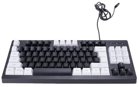 Syrisora Clavier de Jeu rétro-éclairé RVB, Clavier Compact USB câblé 87 Touches avec Rétro-éclairage RVB pour Ordinateur Portable PC, Conception Ergonomique pour Les Joueurs, (Bloc de