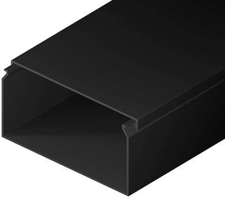 EDO Kabelkanal 80x40 mm Dunkelanthrazit – 2 m Kabelschacht mit Klappdeckel zur Schraubmontage – Aufputz Kabelabdeckung für Wand, TV, Büro – Kabel Organizer für Innenbereich