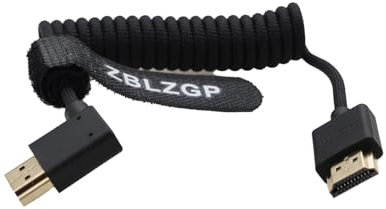 ZBLZGP Cable HDMI 8K de aleación de aluminio para cámara Nikon D810, Nikon D500, monitores modernos de cine en casa 8K, curvatura izquierda HDMI a HDMI