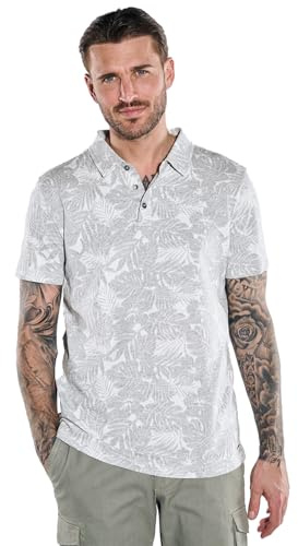 emilio adani Herren Herren Polo-Shirt Gemustert, Silbergrau, 38933, Silbergrau in Größe XL