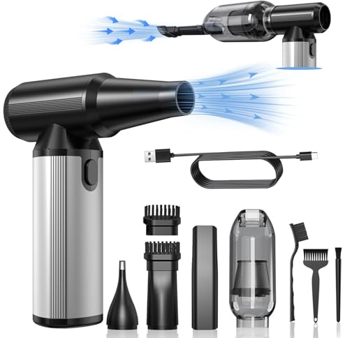 BOBYE Compressed Air Duster, 2-in-1 Blower & Vacuum Cleaner, 180000rpm, Wireless Air Duster with Quick Charge, 3-Speed Adjustable Mini Blower for Keyboard, PC, Car and Home Cleaning