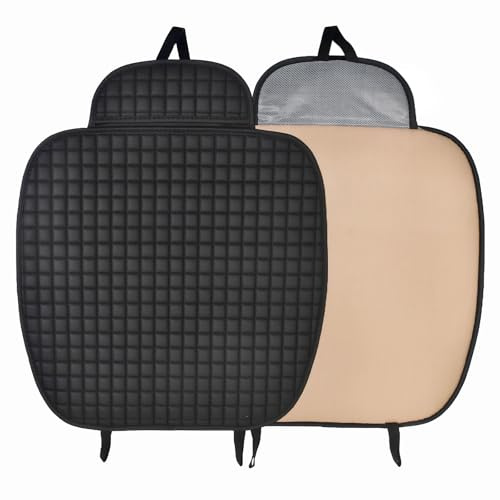 Eclove Elegantes Sitzkissen Auto, Sitzauflagen Vordersitze aus Leder, Komfort & Atmungsaktiv Auto Sitzkissen, rutschfest Sitzauflage Car, Car Seat Cover für Ganzjahreskomfort (Schwarz, 50×50 cm)