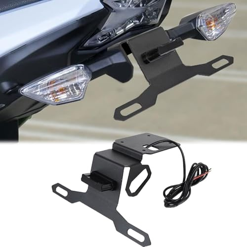 SHINKXMT Motorrad-Kennzeichenhalter-Kit Zubehör Ersatz Verstellbare Rücklichthalterung Kompatibel mit Kawasaki Z650 Z-650 Z 650 2017-2024 Ninja650 Ninja 650 Ninja-650 2017-2023