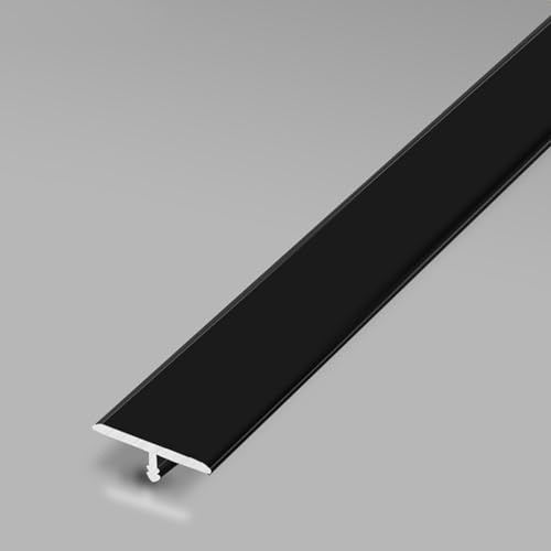 L90cm Aluminium-T-Profilleiste Für Bodenübergänge, Schwellerleisten, Türkantenschutz, Fugenabdeckung Für Holz, Vinyl, Laminat- Und Fliesenböden(Schwarz,W 0.5cm)