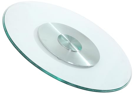 YPAPBHT Mesa de comedor redonda con plato giratorio, fabricada en vidrio templado engrosado, a prueba de explosiones y resistente a altas temperaturas.(130cm)