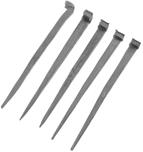 ARTIBETTER Chiodi per Falegnameria in Ferro Battuto 10 CM Testa Piegata Set da 5 Piccoli Chiodi per Modellini di Barche in Legno Resistenti alle Intemperie Adatti per Lavori di