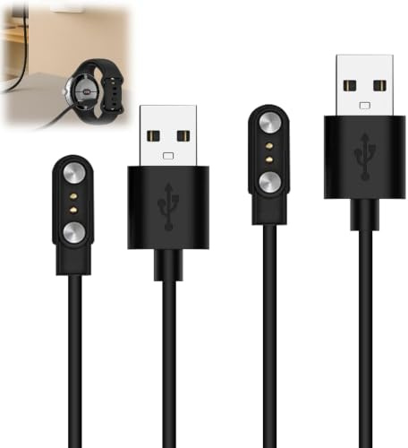 gsgfuis 2 Stück Universelles Ladegerät für Smartwatch, 2 Pins 2,54 mm - 2,84 mm, Modell A+B Magnetisch für Smartwatches, Ladekabel für Smartwatch