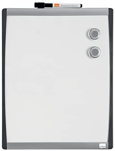 Nobo Kleine Magnettafel mit Bogenrahmen, an der Wand montierbar, beinhaltet 1 x Marker, Magnete und selbstklebende Schaumstoffpads, für Haus/Büro, 280 mm x 355 mm