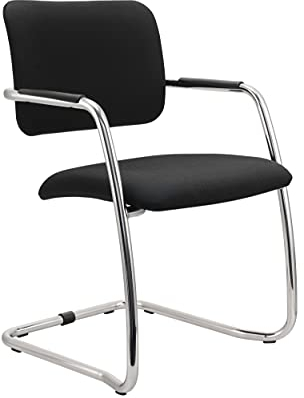 Bümö 2X Besucherstuhl Freischwinger | Konferenzstuhl Set stapelbar | Profi-Markenqualität in 2 Farben (Schwarz, Freischwinger)