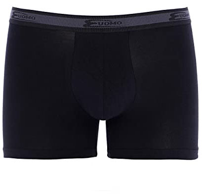 Cotonella 6 Boxer Uomo 2384 Cotone BIELASTICO Elastico Esterno Bianco E Nero 3 4 5 6 7 (6, Nero)