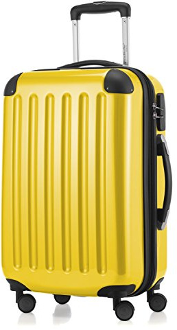 Hauptstadtkoffer Alex - Handgepäck Koffer 55x38x23 cm, 42 L, Zahlenschloss, erweiterbarer Hartschalen Trolley aus PC ABS, 3,2 kg, 4 Doppelrollen, Gelb