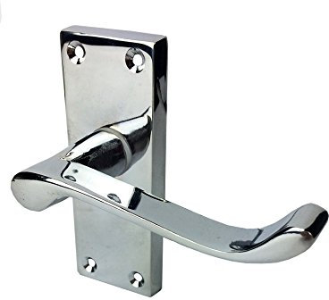 Victorian Lever Scroll Door Handle Latch 100mm x 40mm 6 Pairs Bright Chrome Plated Spindle and Screws Included