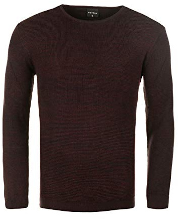 WOTEGA Herren Feinstrick Pullover Mit Rundhals Und Melierung