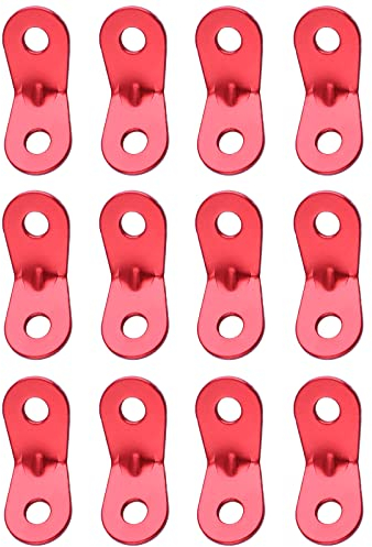 TRIWONDER Tenditori per Corde da Tenda Campeggio, Tiranti Regolabili in Lega di Allumino, Fissacorda Antivento Antiruggine per Tenda Telo Ombrellone (C - Rosso - 12 Pezzi)