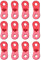 TRIWONDER Aluminiumlegierung Guyline Cord Adjuster Zelt Spanner Seil Teller für Zelt Wandern Camping (Rot (2 Löcher) - 12 Pack)