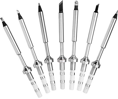 YOUTTOO 7Pcs/Set Replacement Black Chrome Tip Solder Tips for TS100 Digital LCD Soldering Iron