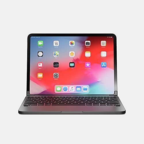 BRYDGE 11 Pro, Hochwertige Bluetooth Tastatur aus Aluminium für das iPad Pro 11 (2018 & 2020), deutsches Layout QWERTZ, inklusive magnetischem iPad Cover, space grau