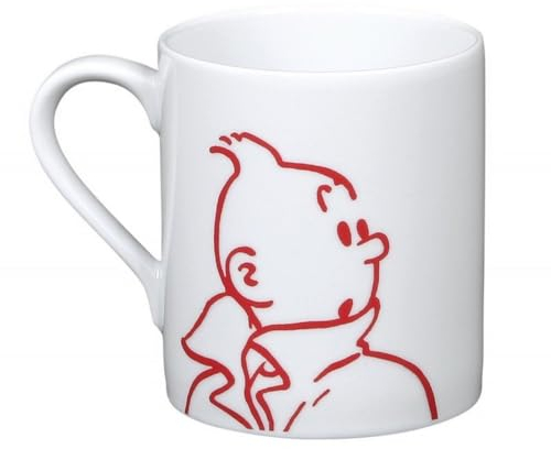 Moulinsart Tasse aus Porzellan, Rot, Rot, 1 Stück (1er Pack)