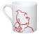 Moulinsart Tasse aus Porzellan, Rot, Rot, 1 Stück (1er Pack)