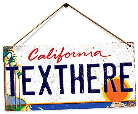 Personalised American Number Plates - Custom California v1 – Holes and Twine | Printed Metal Wall Sign Plaque Show Plate