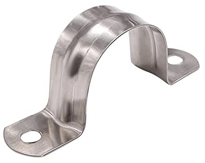 Yudesun Hose Clamp Tool - 20Pcs 25mm Saddle Clip Pipe Fastener Holder Metal Strap Clips Two Hole Tube Strap Pipe Tube Conduit Fixed Pipe Rack