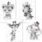LALELU-Prints Bilder Kinderzimmer Poster Babyzimmer Deko Mädchen Jungen Kinderbilder Set Kinderzimmerbilder (Indianer rosa 4er Set)