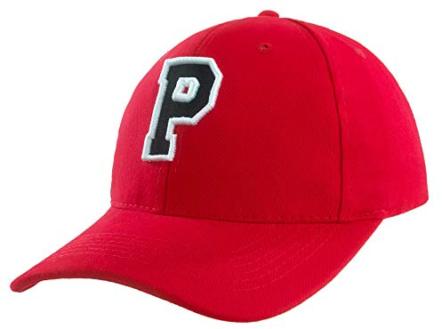 Baseballkappe 3D-Stickerei Lässige Baumwolle Alphabet A-Z Red Caps Schwarz Brief Snap Back Hut Hüte Unisex Jungen Mädchen Cap Baseball ROT Hut Kinder - P