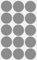 Aufkleber, rund, 32 mm x 30 mm, permanent klebend, 3 cm 225 grau