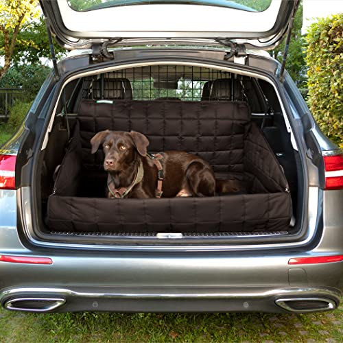 Doctor Bark Kofferraumschutz-Decke mit Ladekantenschutz, dick gepolstert, waschbar bei 95°C, mit Seitenschutz gegen Kratzer und Haare, für SUV, Van, PKW (Gr. L - 100x100 cm/Braun)