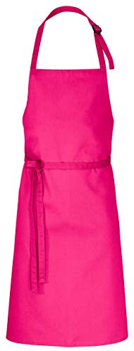 DESERMO Premium Latzschürze 100x80cm (LXB) - Verstellbare Küchenschürze für Frau & Mann – Kochschürze aus Baumwollmischung - Schürze mit großer Farbauswahl - 220g/m²(Fuchsia)