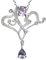 I HALSKETTE mit Anhänger I Echt Massiv Silber 925 + Zirkonia I Jugendstil Design I Steinfarbe: klar weiss violettI Online Shop Schmuck kaufen I 54078 I
