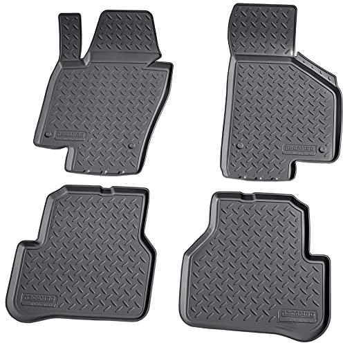 Recambo 3D Gummi Fußmatten kompatibel für VW Passat 3C B7 | BJ 2010-2014 | Auto Gummimatten | Passgenau | mit Rand | schwarz