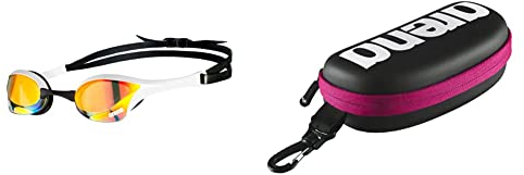 ARENA Unisex – Erwachsene Cobra Ultra Swipe Mr (Yell-White) Swim Goggles, Mehrfarbig, 1 & Unisex Schwimmbrillen Etui zur Aufbewahrung der Schwimmbrille, Black-White-Fuchsia (509), One Size