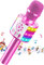 Micrófono Karaoke Bluetooth, Microfono Inalámbrico Karaoke Niña Portátil con Luces LED Regalo Juguetes para Niños Canta Partido Musica, Compatible con Android, iOS, PC