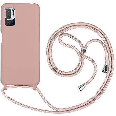 HFYiup Mevis Coque en silicone avec cordon réglable pour Xiaomi Redmi Note 10 5G / Xiaomi Poco M3 Pro 5G