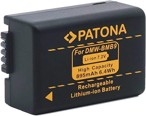 PATONA PROTECT DMW-BMB9 Batteria 895mAh compatibile con Panasonic Lumix DC-FZ82 DC-FZ82D DC-FZ83 FZ82 FZ82D FZ83 DMC FZ40 FZ45 FZ47 FZ48 FZ60 FZ62 FZ70 FZ72 FZ100 FZ150 DMW BMB9 Leica BP-DC9