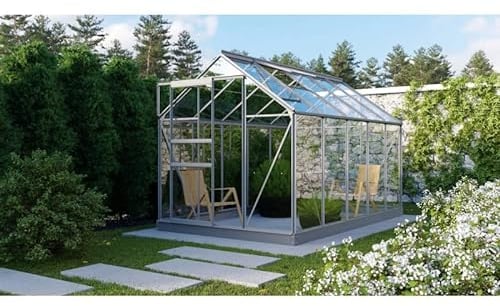 Ezooza Serra Vitavia Planet 6200 en aluminium anodisé et verre trempé 3 mm, 195 x 321 H 207 cm, avec fondation